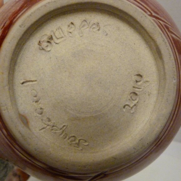 Handcrafted North Carolina Art Pottery 5 Inch 2-Handled Bowl by L3 Smith Pottery - Picture 11 of 14